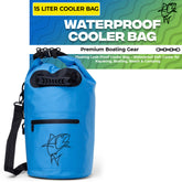 15L Blue Insulated Cooler Dry Bag – Leak Proof Floating Cooler for Kayaking, Boating, Beach & Travel – Waterproof Soft Cooler Bag for Fishing, Camping, Paddleboarding