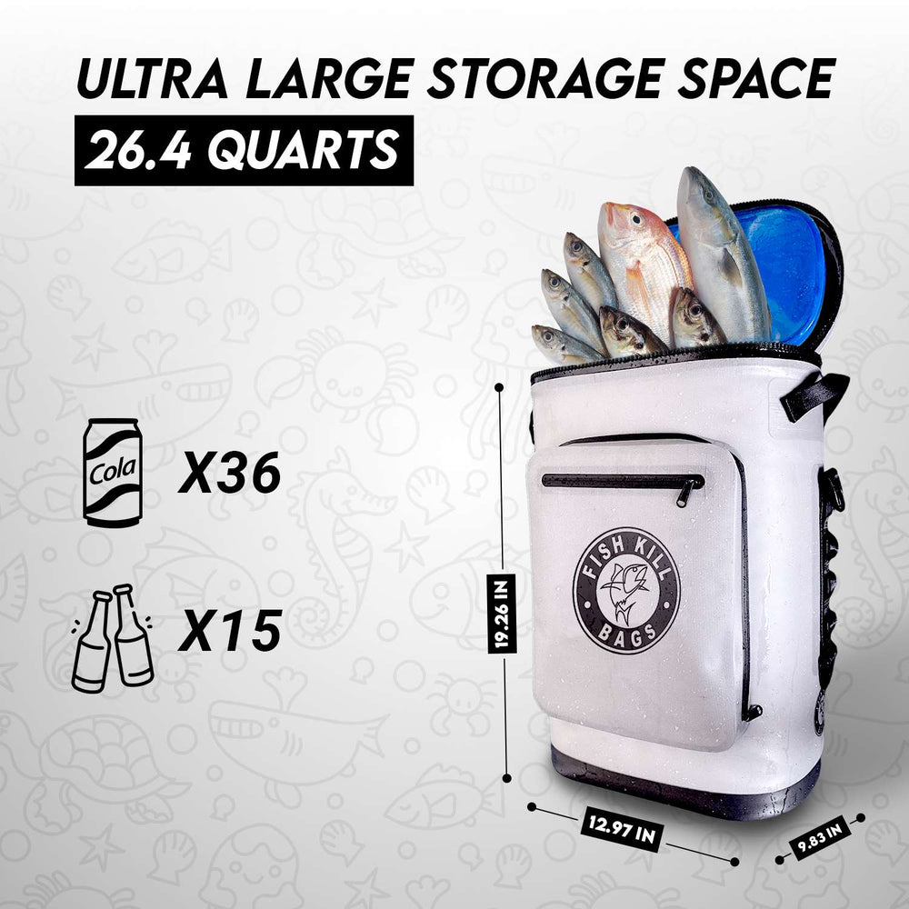 FISH KILL BAGS 20" Insulated Fish Kill Cooler Backpack 26.4 Quarts