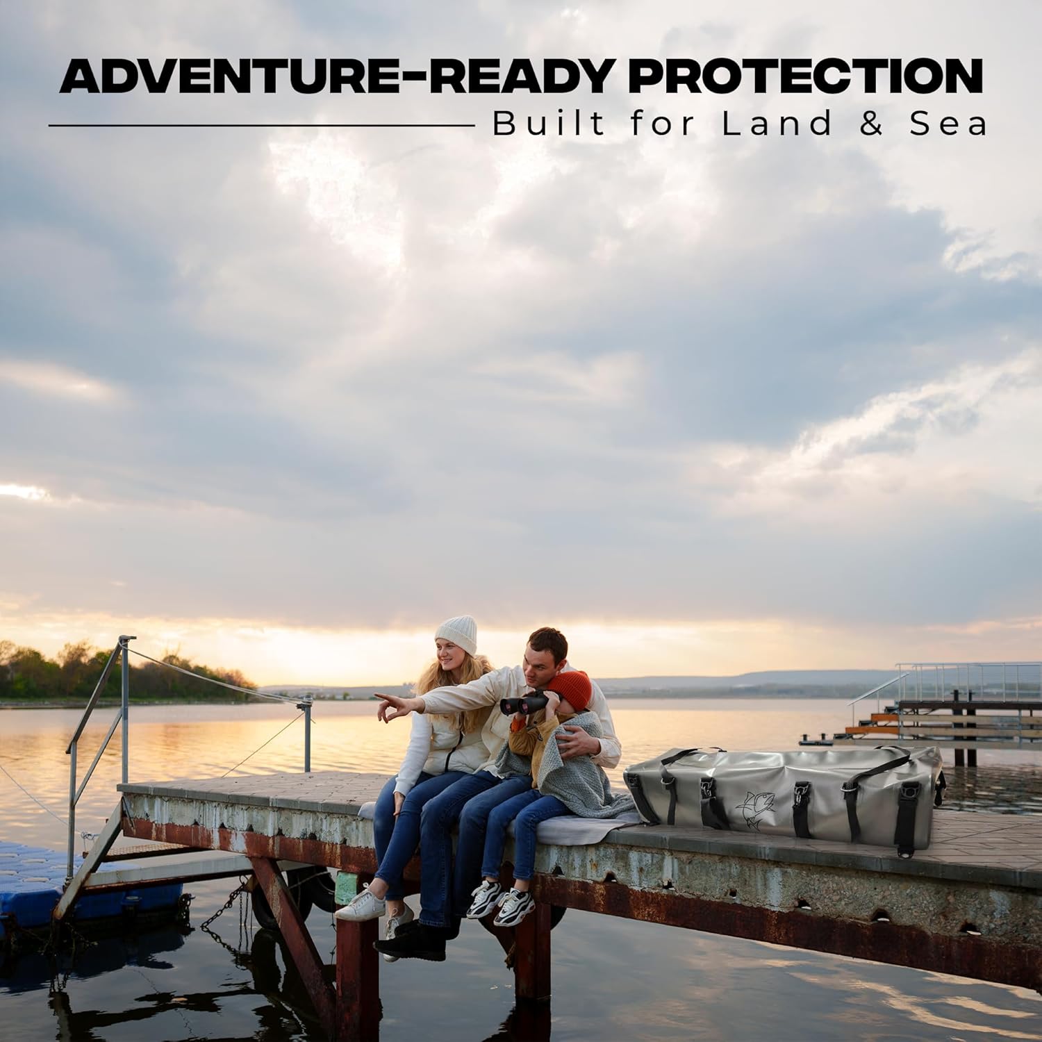 Heavy Duty Waterproof Storage Duffel Bag, 110 Quarts, 840D Double TPU Material with Airtight Top Clip, 42" x 30" x 11" Oversized Gear Bag for Marine, Camping, and Outdoor Use